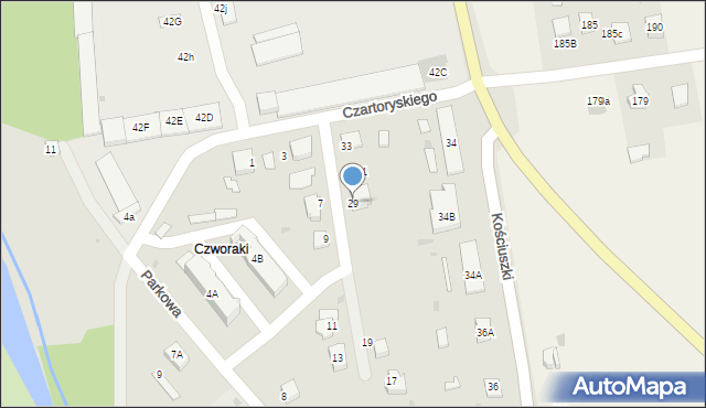 Sieniawa, Czartoryskiego Adama, 29, mapa Sieniawa
