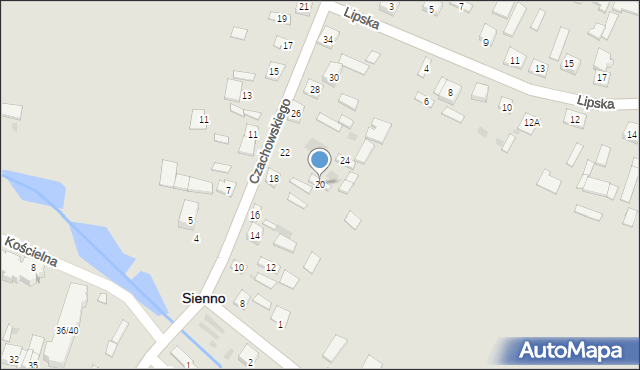 Sienno, Czachowskiego Dionizego, płk., 20, mapa Sienno