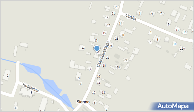 Sienno, Czachowskiego Dionizego, płk., 9, mapa Sienno