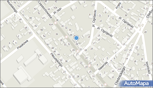 Siewierz, Częstochowska, 24, mapa Siewierz