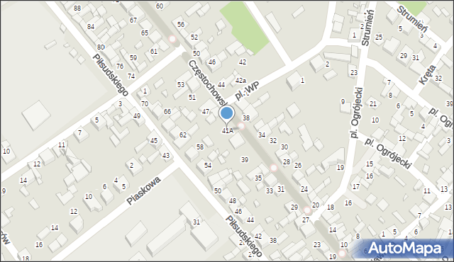 Siewierz, Częstochowska, 41A, mapa Siewierz