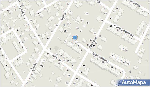 Skierniewice, Czarnieckiego Stefana, hetm., 9, mapa Skierniewic