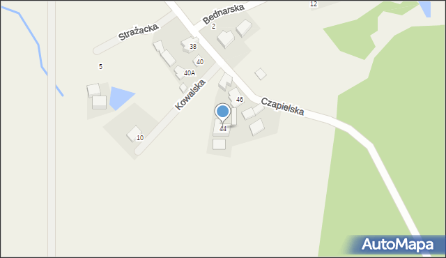 Skrzeszewo, Czapielska, 44, mapa Skrzeszewo