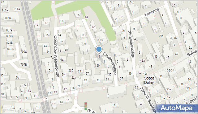 Sopot, Czyżewskiego Józefa, 5, mapa Sopotu