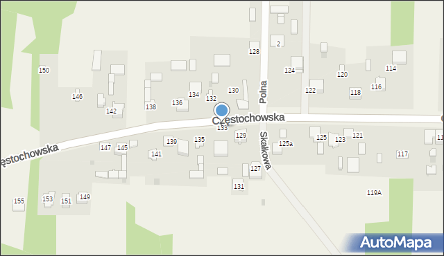 Srocko, Częstochowska, 133, mapa Srocko