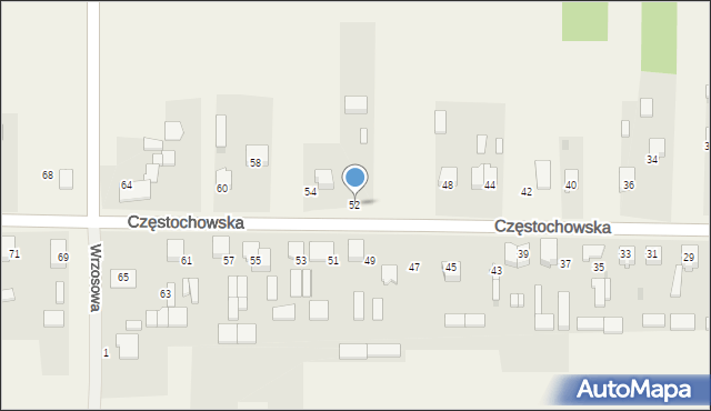 Srocko, Częstochowska, 52, mapa Srocko