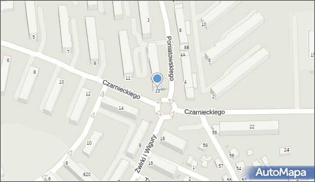 Stalowa Wola, Czarnieckiego Stefana, hetm., 13, mapa Stalowa Wola