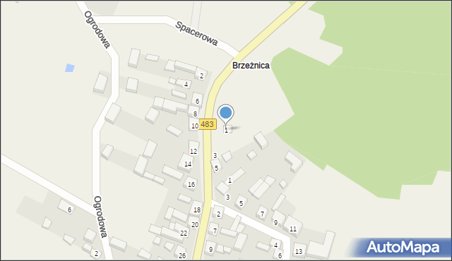 Stara Brzeźnica, Częstochowska, 1, mapa Stara Brzeźnica