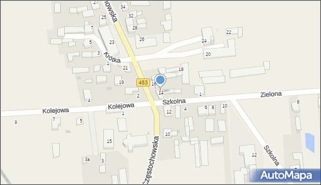 Stary Cykarzew, Częstochowska, 14, mapa Stary Cykarzew