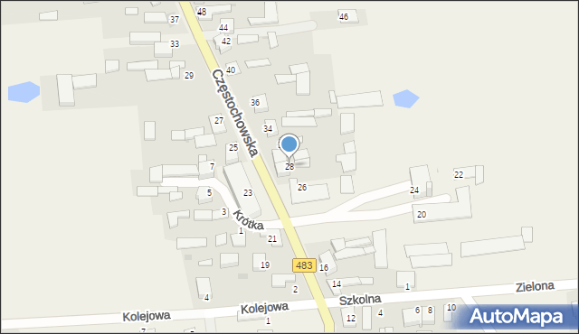 Stary Cykarzew, Częstochowska, 28, mapa Stary Cykarzew
