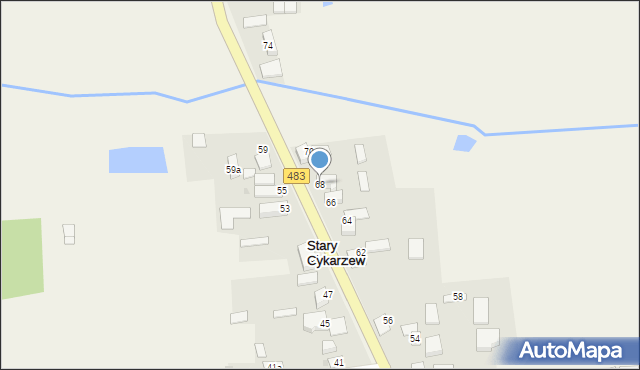 Stary Cykarzew, Częstochowska, 68, mapa Stary Cykarzew