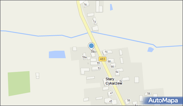 Stary Cykarzew, Częstochowska, 69, mapa Stary Cykarzew