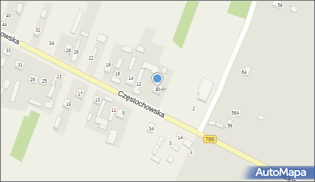 Stary Koniecpol, Częstochowska, 10, mapa Stary Koniecpol