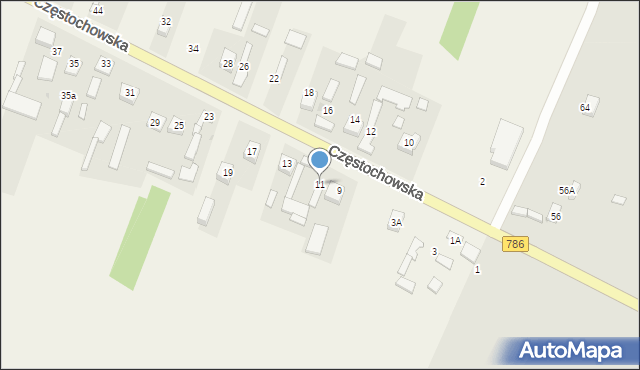 Stary Koniecpol, Częstochowska, 11, mapa Stary Koniecpol