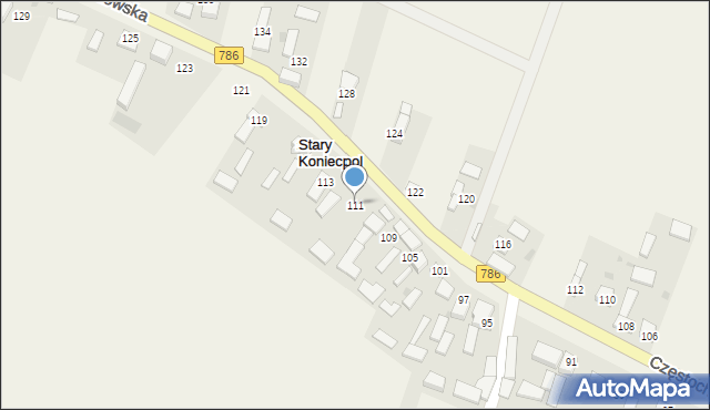 Stary Koniecpol, Częstochowska, 111, mapa Stary Koniecpol