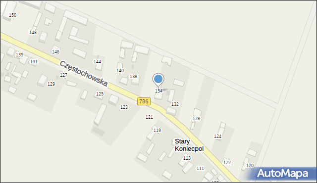 Stary Koniecpol, Częstochowska, 134, mapa Stary Koniecpol