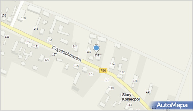 Stary Koniecpol, Częstochowska, 138, mapa Stary Koniecpol