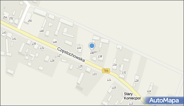 Stary Koniecpol, Częstochowska, 140, mapa Stary Koniecpol