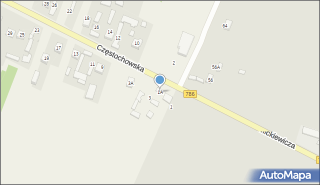 Stary Koniecpol, Częstochowska, 1A, mapa Stary Koniecpol