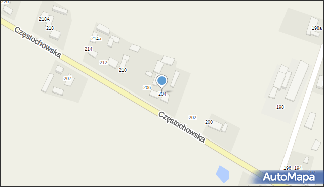 Stary Koniecpol, Częstochowska, 204, mapa Stary Koniecpol