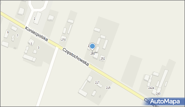 Stary Koniecpol, Częstochowska, 260, mapa Stary Koniecpol