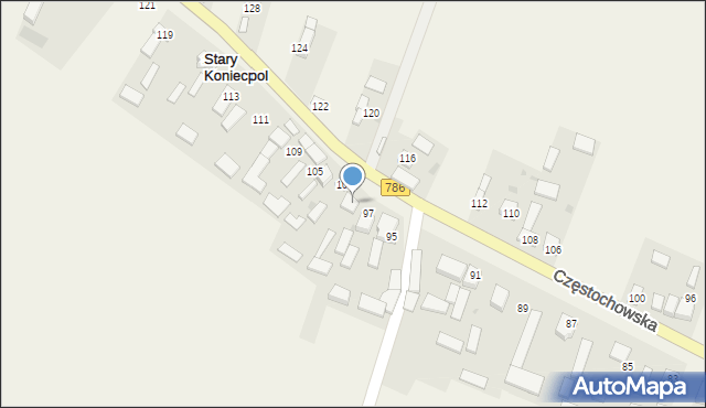 Stary Koniecpol, Częstochowska, 99, mapa Stary Koniecpol