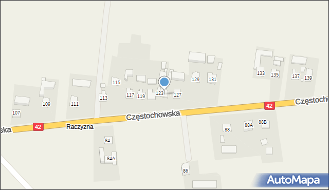 Strojec, Częstochowska, 125, mapa Strojec