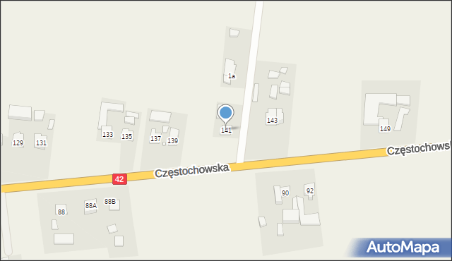 Strojec, Częstochowska, 141, mapa Strojec