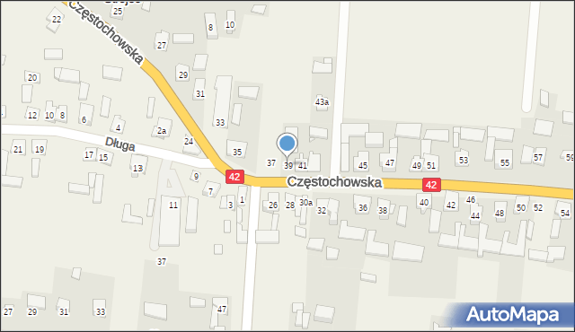 Strojec, Częstochowska, 39, mapa Strojec