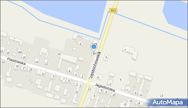 Strzelce Wielkie, Częstochowska, 30, mapa Strzelce Wielkie