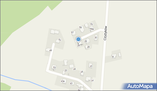 Studzienice, Czyżyków, 24, mapa Studzienice