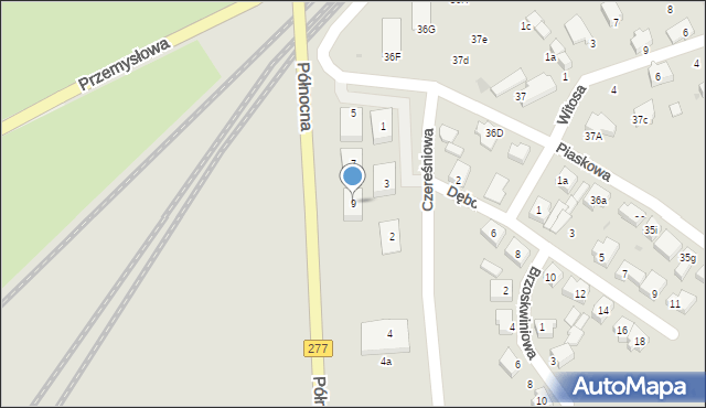 Sulechów, Czereśniowa, 9, mapa Sulechów