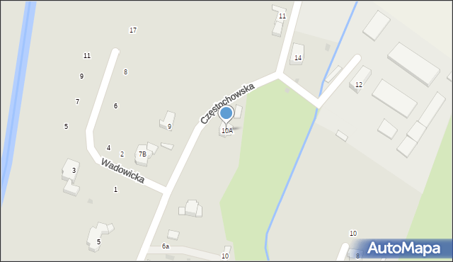 Świdnica, Częstochowska, 10A, mapa Świdnicy
