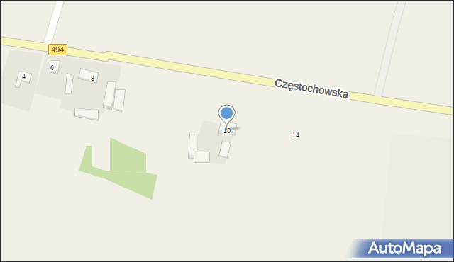 Świercze, Częstochowska, 10, mapa Świercze