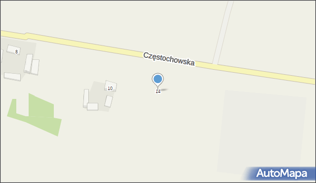 Świercze, Częstochowska, 14, mapa Świercze