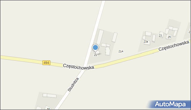 Świercze, Częstochowska, 21, mapa Świercze