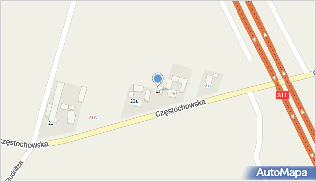 Świercze, Częstochowska, 23, mapa Świercze