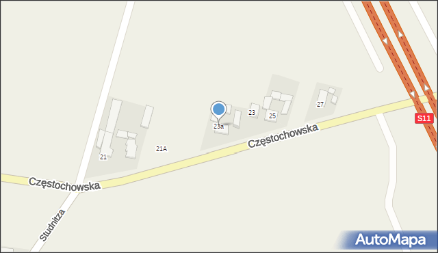 Świercze, Częstochowska, 23a, mapa Świercze