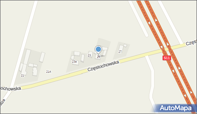 Świercze, Częstochowska, 25, mapa Świercze