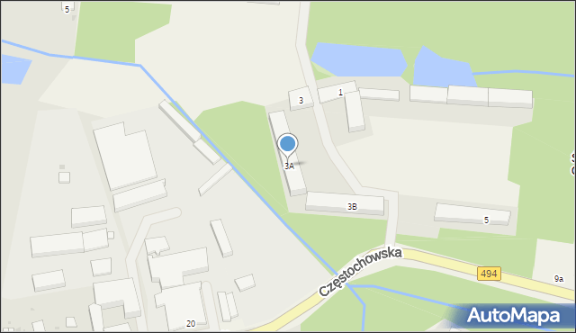 Świercze, Częstochowska, 3A, mapa Świercze