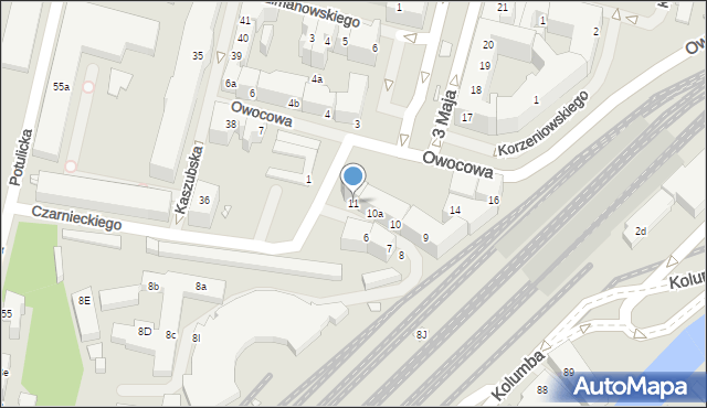 Szczecin, Czarnieckiego Stefana, hetm., 11, mapa Szczecina