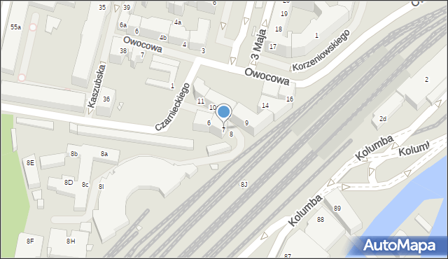 Szczecin, Czarnieckiego Stefana, hetm., 7, mapa Szczecina