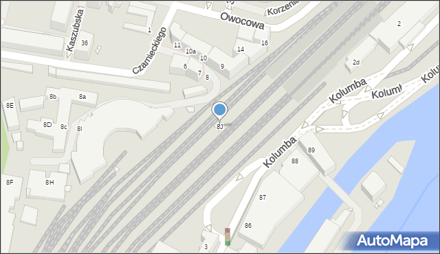 Szczecin, Czarnieckiego Stefana, hetm., 8J, mapa Szczecina