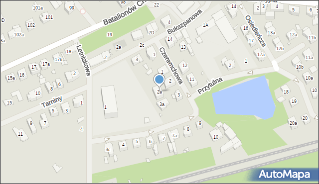 Szczecin, Czeremchowa, 2a, mapa Szczecina