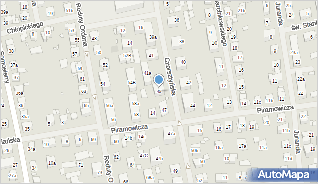 Szczecin, Czorsztyńska, 45, mapa Szczecina