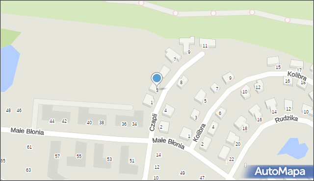 Szczecin, Czapli, 3, mapa Szczecina