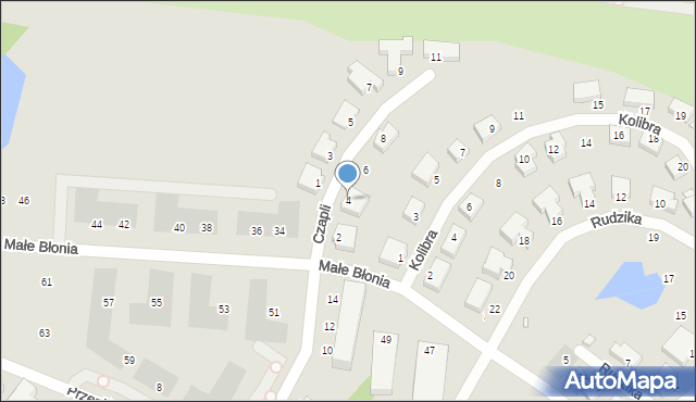Szczecin, Czapli, 4, mapa Szczecina