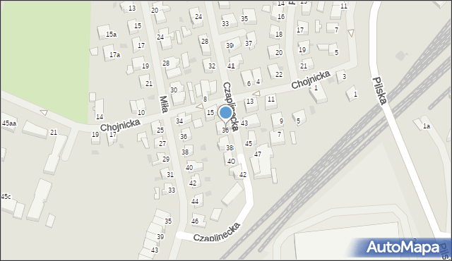 Szczecinek, Czaplinecka, 36, mapa Szczecinek