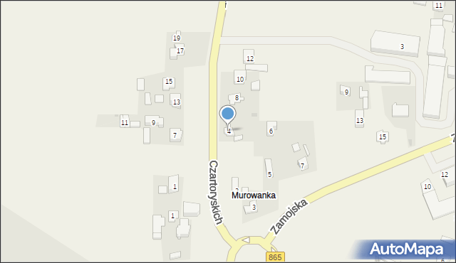 Szówsko, Czartoryskich, 4, mapa Szówsko