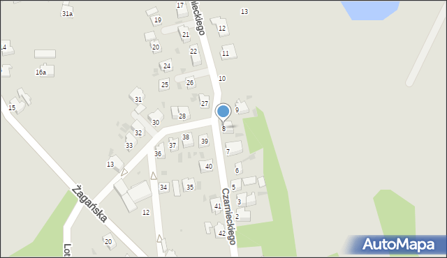 Szprotawa, Czarnieckiego Stefana, hetm., 8, mapa Szprotawa
